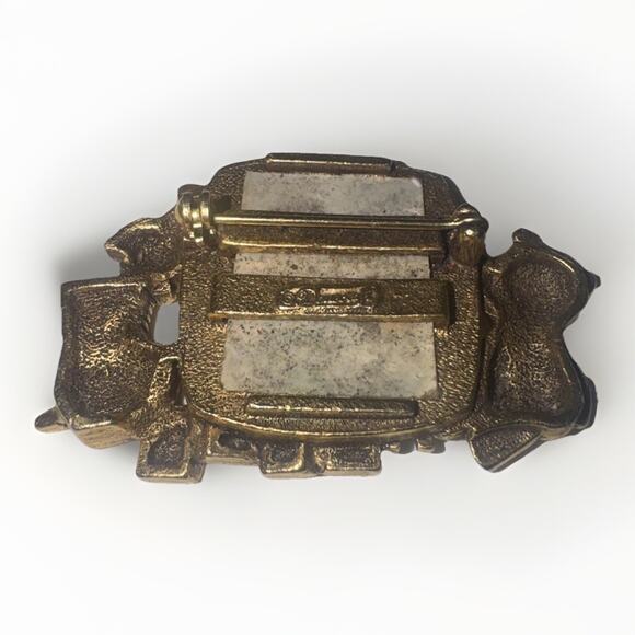 Gold & Pink Baby Girl Photo Frame Brooch 2.25” X 1.25” It’s A Girl Gender Reveal - Picture 2 of 2